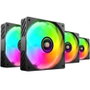 Mars Gaming Kit 4 Ventiladores PC MF-SI4KIT A-RGB Infinity Negro Ultrasilenciosos ARGB con Mando a Distancia